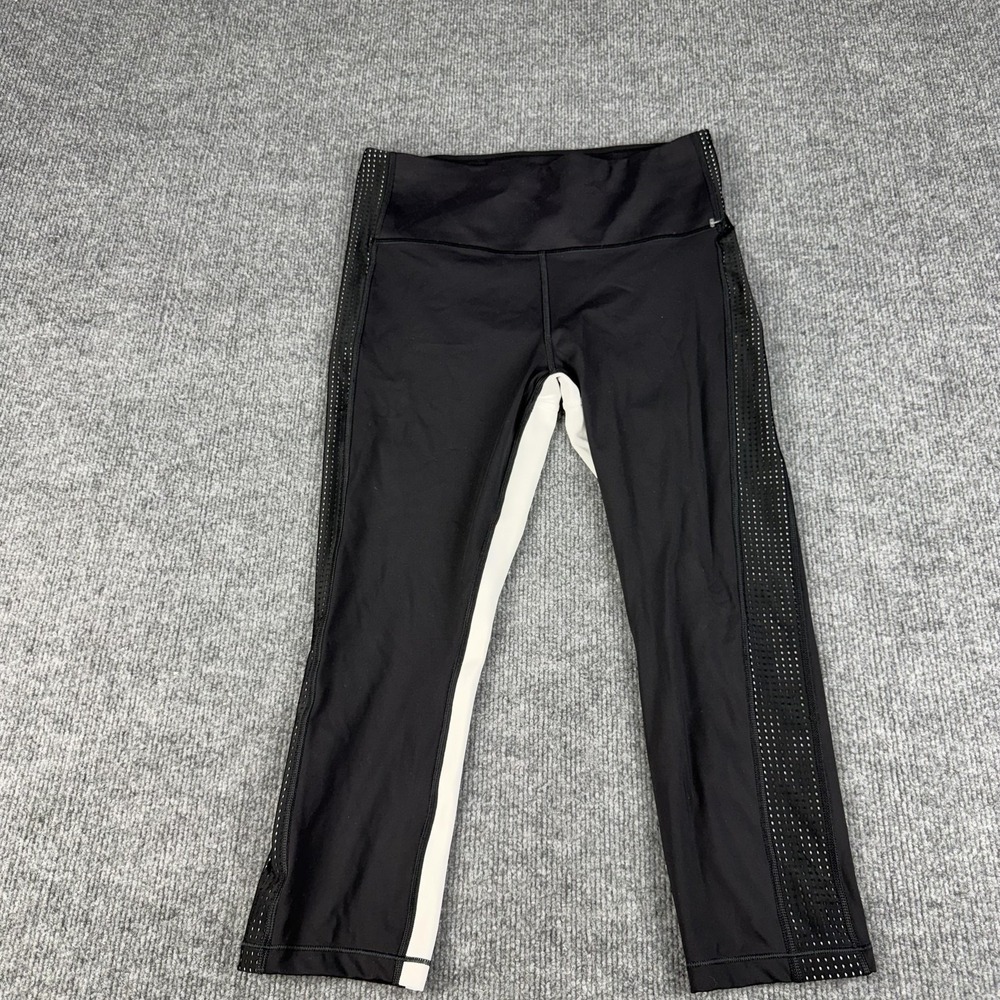 Athleta Leggings Womens Medium Black HIIT It Mesh Capri Colorblock Ventilated